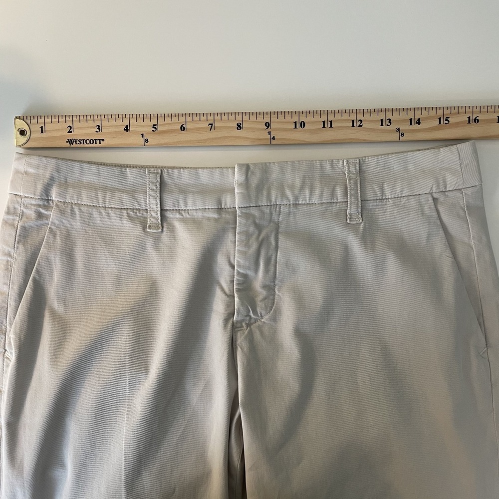 Frank & Eileen Wicklow Cotton Chino Crop Pants Khaki Sz 6 Stretch Raw Hem Casual - Picture 9 of 11